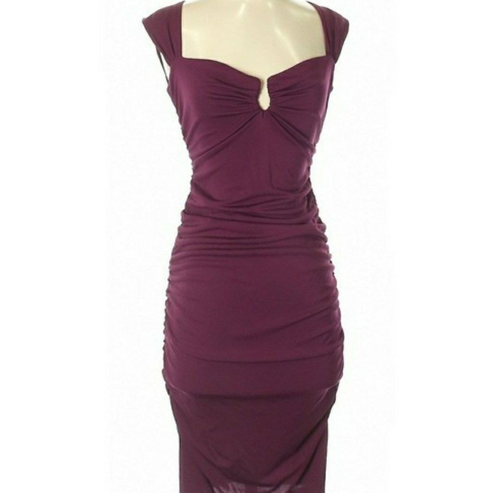 Nicole Miller ruched midi dress sleeveless